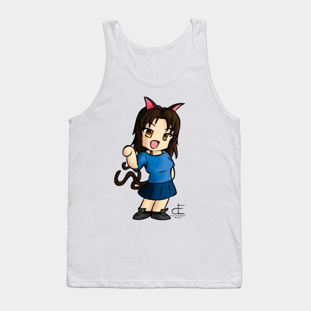 Chibi Kitty Girl Tank Top by DustinEatonWorks